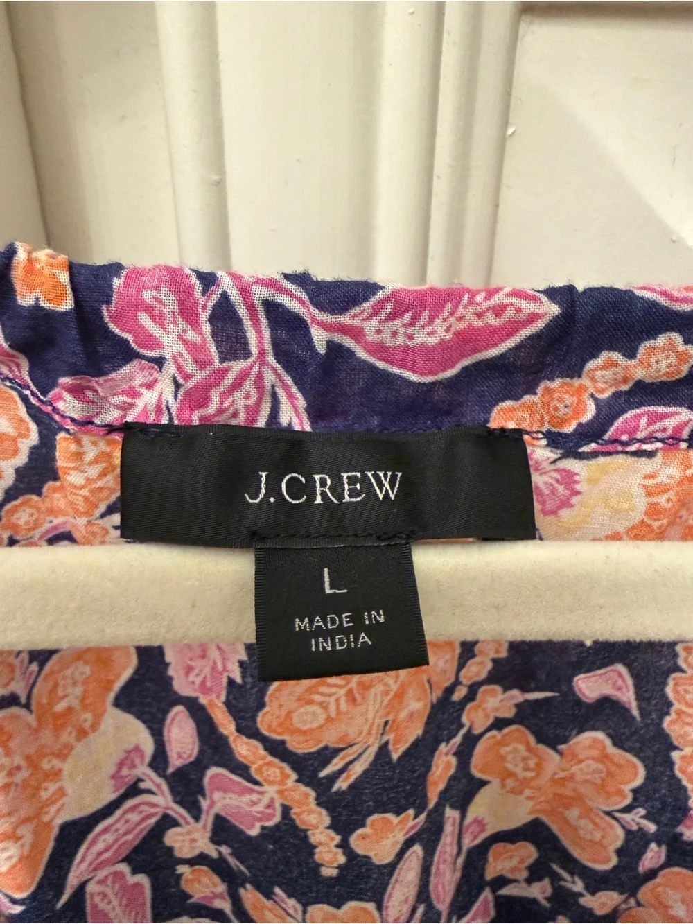 J. Crew Navy Mini Dress with Peach, Navy & Pink Floral